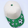 Beige & Green Soccer Print Cap