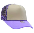 Front panel khaki leopard print mesh cap