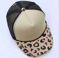 Beige Butterfly Leopard Trucker Cap