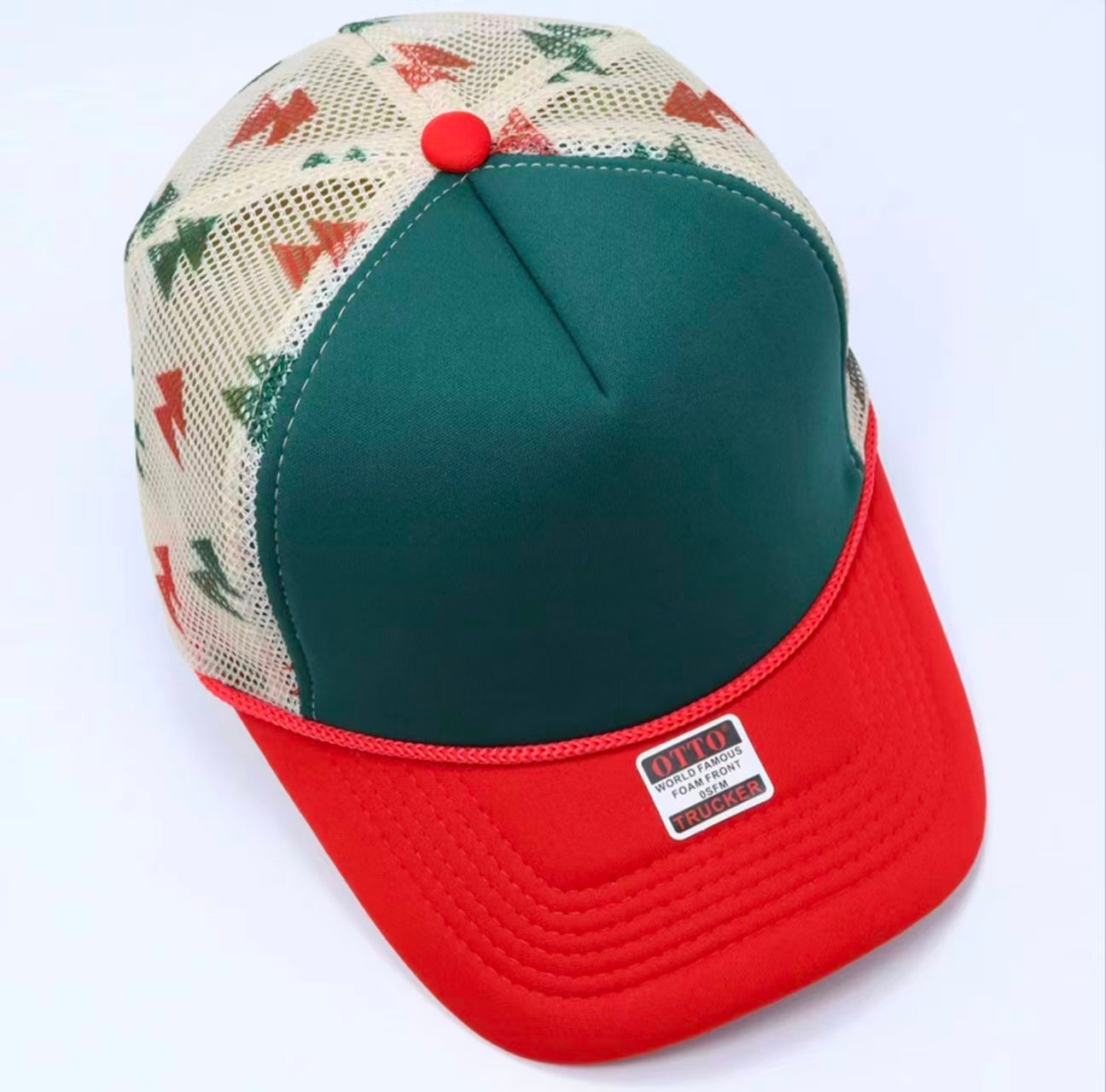 Christmas Tree Print Trucker Hat