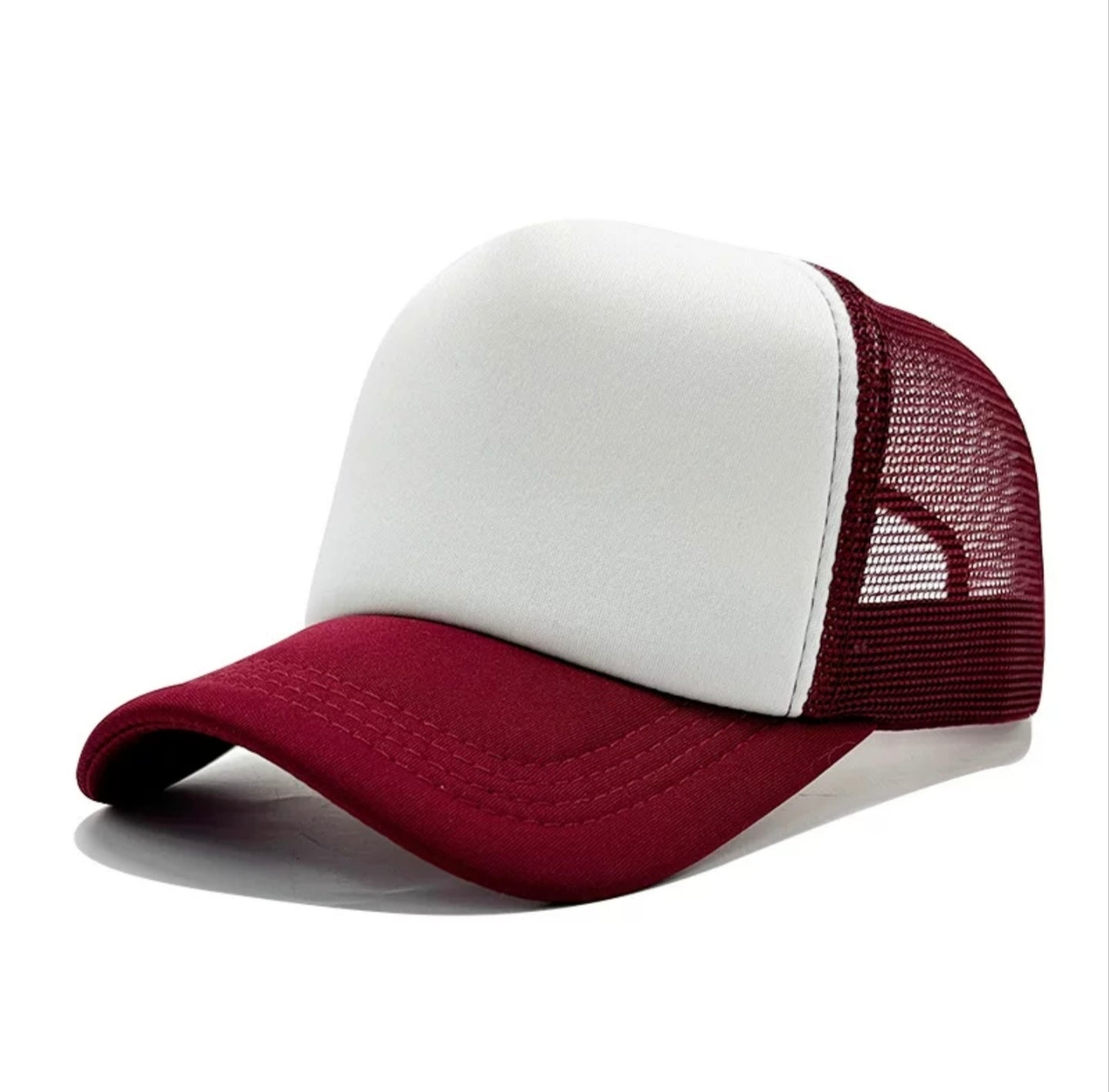  Blank Trucker Hat - Breathable Foam Front Mesh Snapback Baseball Cap for Custom Logo 