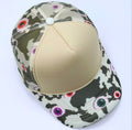 Beige Camo Eyeball Print Trucker Cap