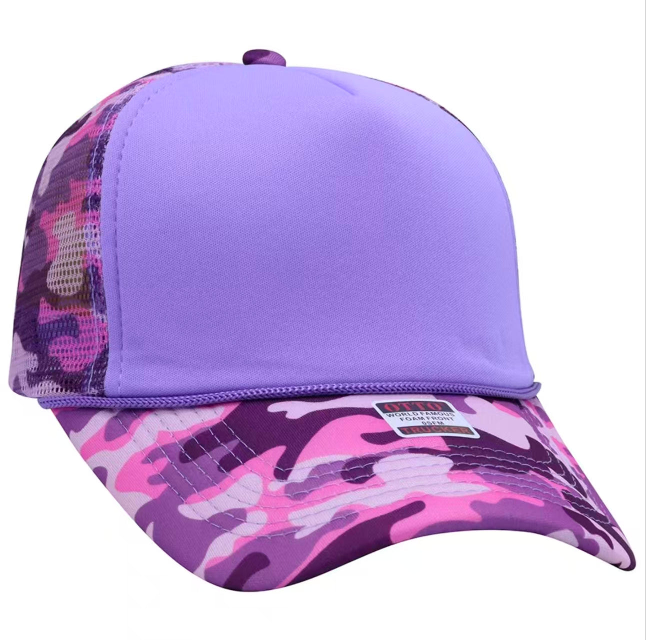 Camouflage brimmed mesh cap
