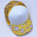 Yellow Baseball Smile Print Trucker Cap