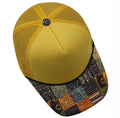 Yellow Tribal Patchwork Trucker Cap