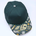 Dark Green Casino Print Baseball Cap