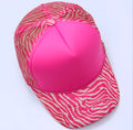 Pink & Beige Zebra Print Trucker Cap