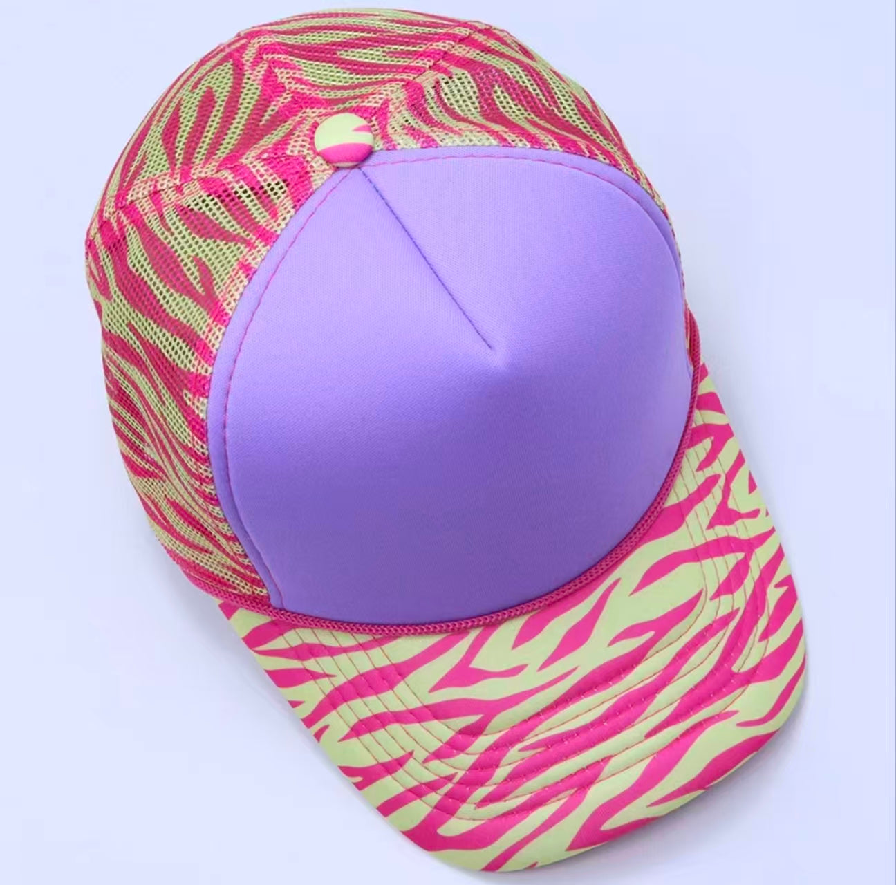 Purple & Pink Zebra Print Trucker Cap
