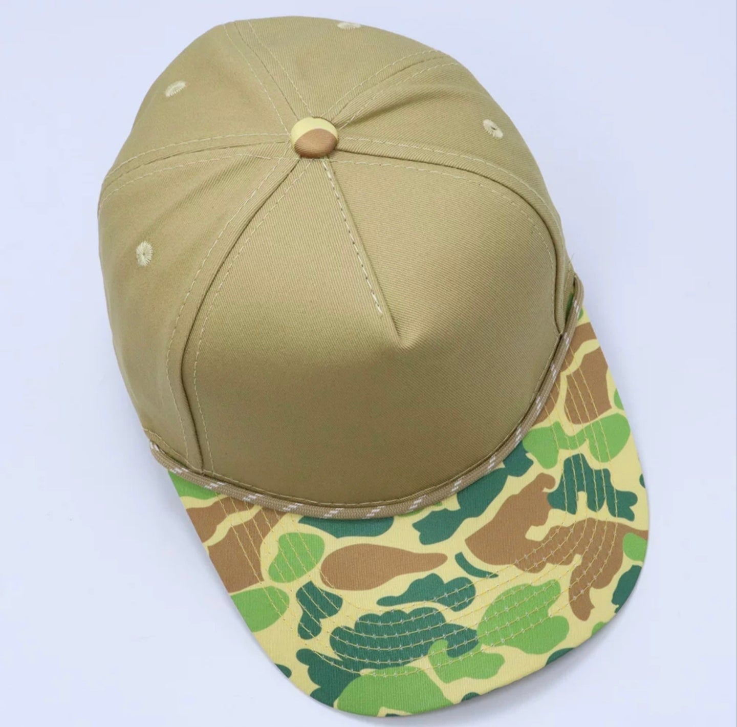 Khaki & Camo Print Cap