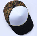 White Leopard Print Trucker Cap