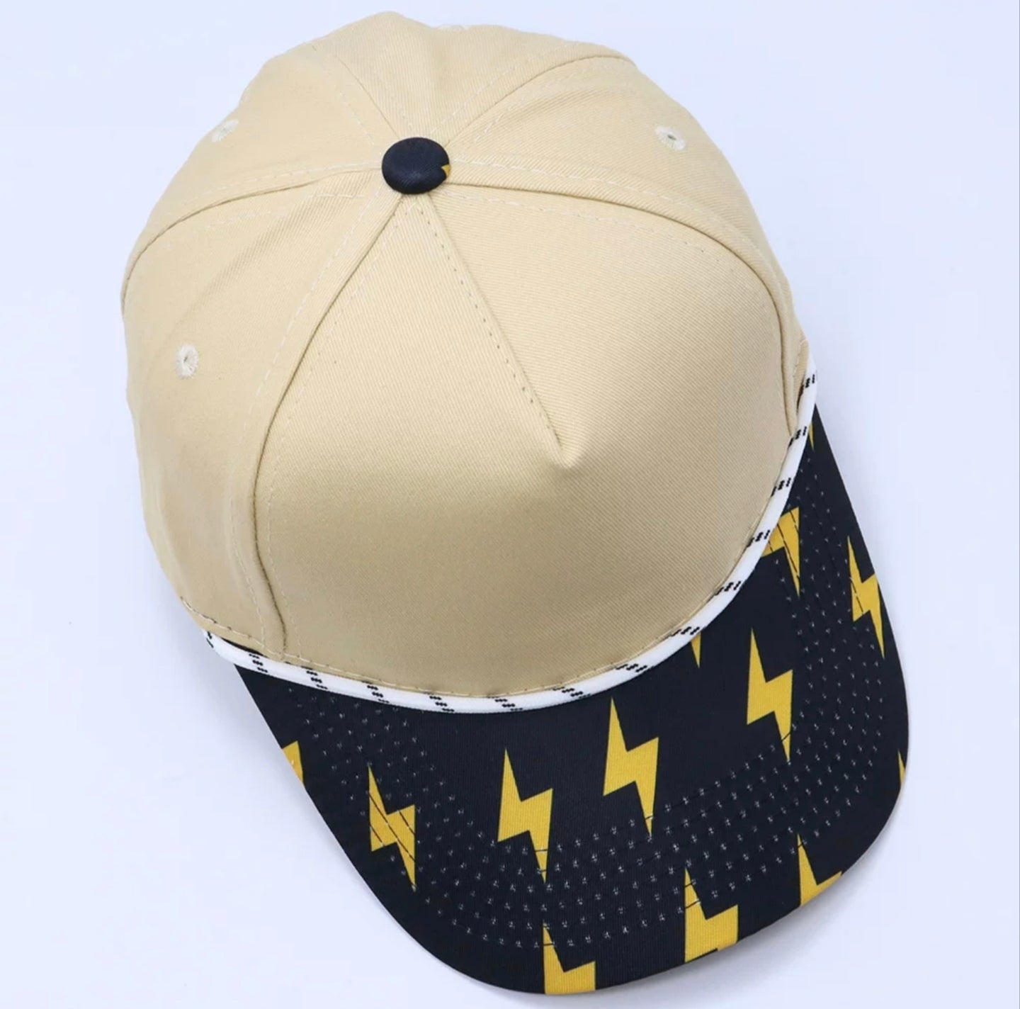 Vibrant Pattern Brim Baseball Cap, Unique Printed Bill Hat with Rope Trim, Casual Trucker Style