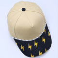 Beige Lightning Print Baseball Cap