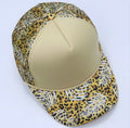 Beige Leopard & Palm Print Trucker Cap