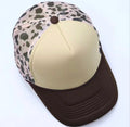 Beige Cow Print Trucker Cap
