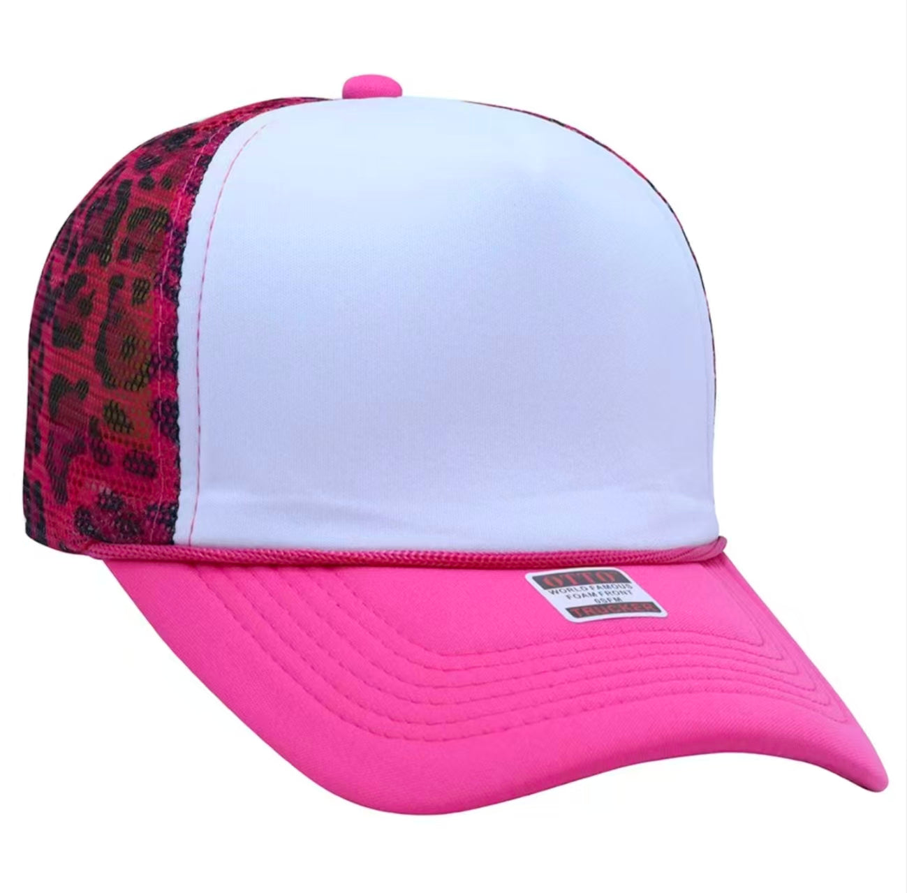 Hot Pink Leopard Trucker Cap