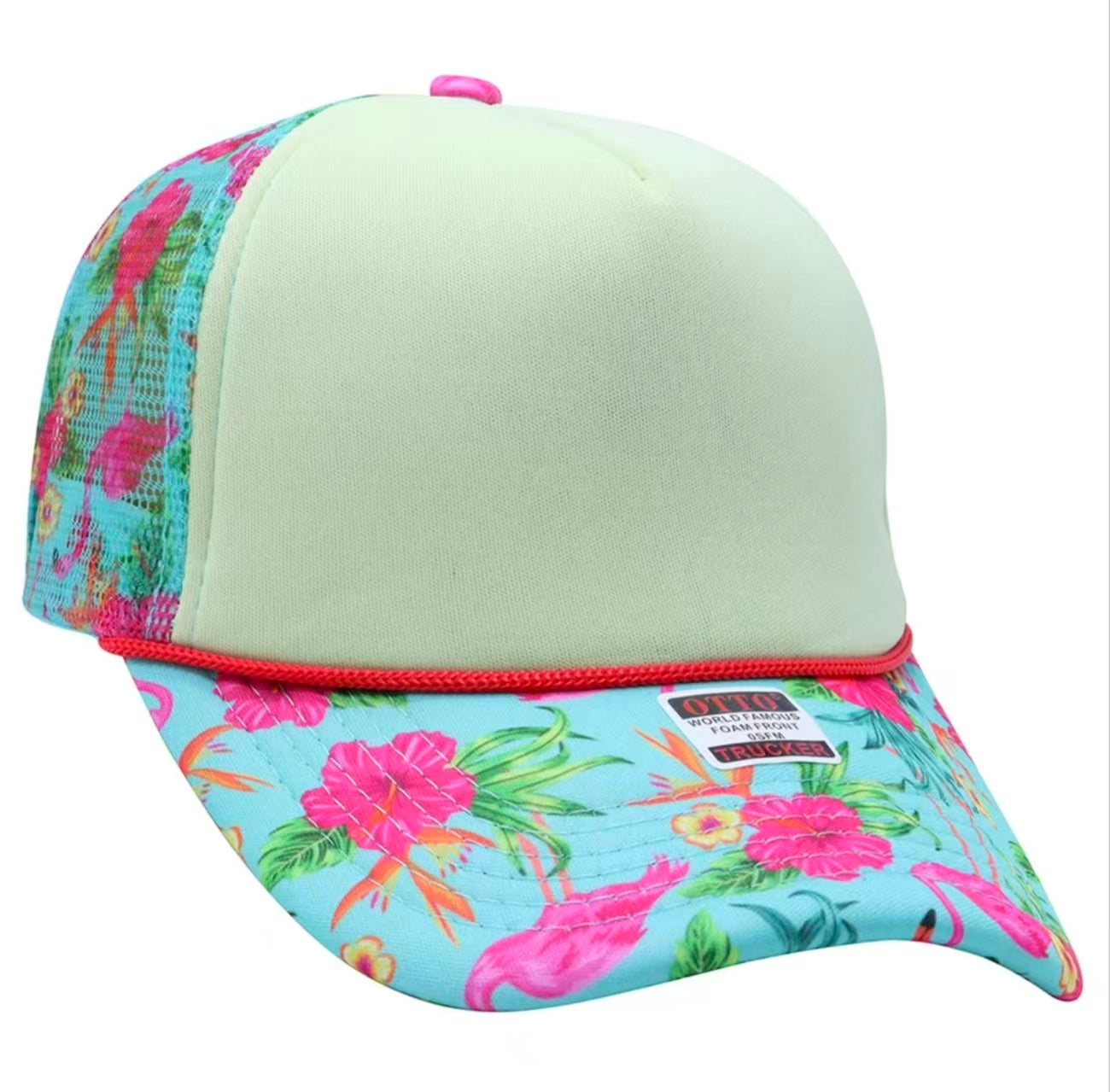 Flamingo Hibiscus Trucker Hat
