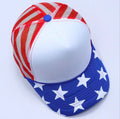 White Blue Star American Flag Trucker Cap