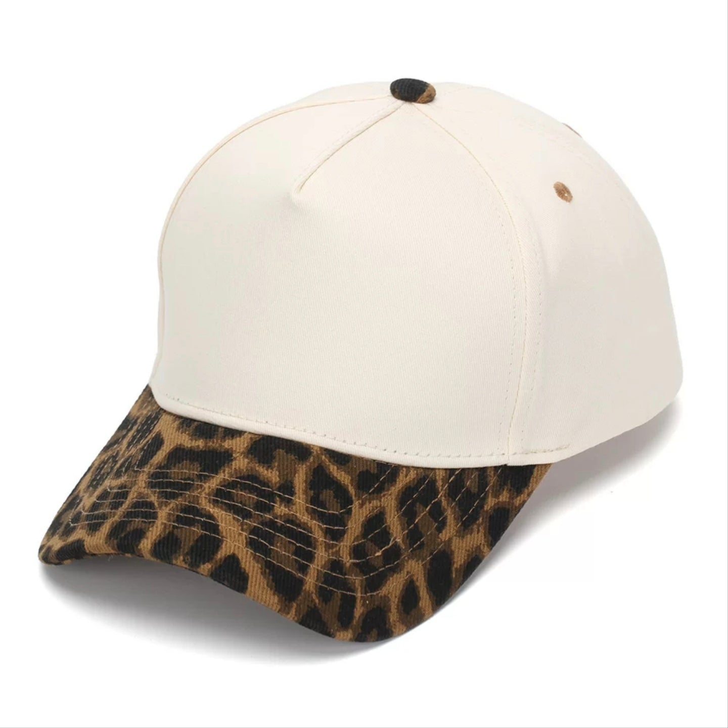 Leopard Print Brim Baseball Cap