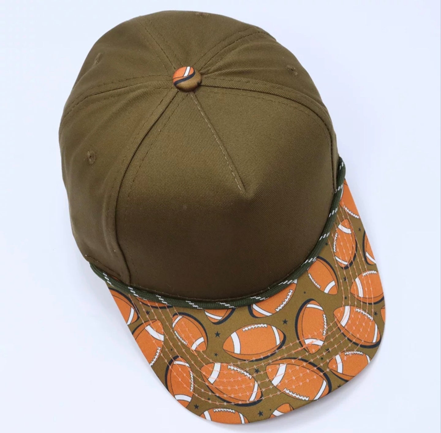Khaki & Football Print Cap