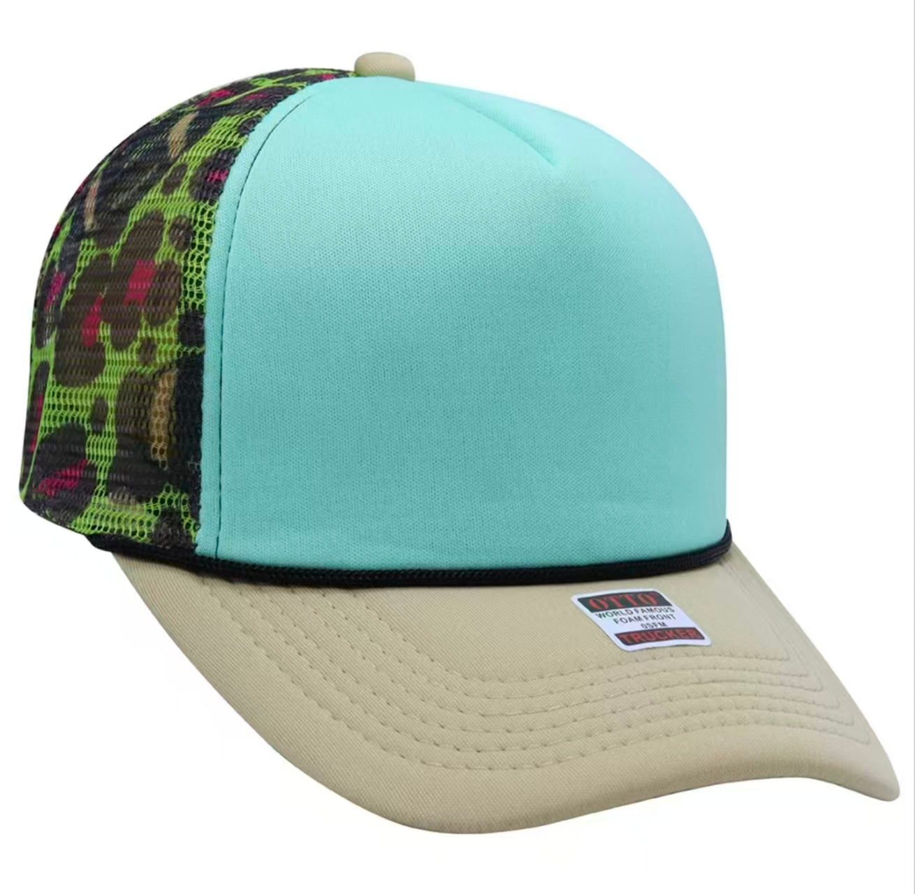Green Leopard Trucker Hat