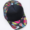 Black Graffiti Print Trucker Cap