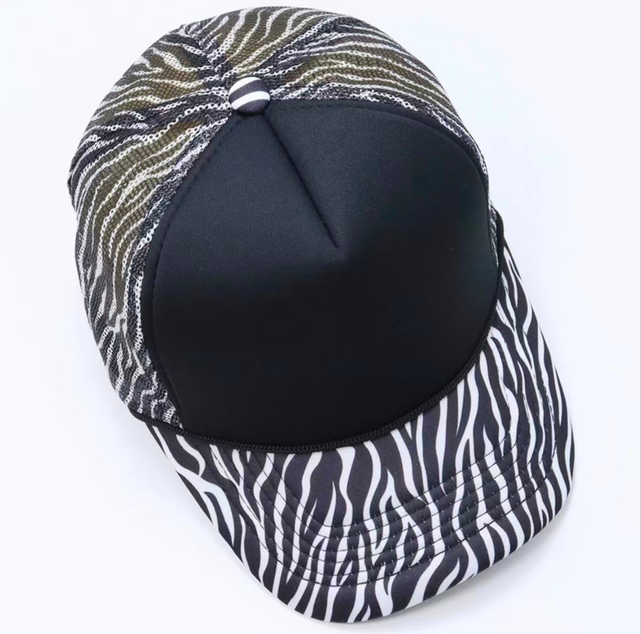 Black White Zebra Print Trucker Cap