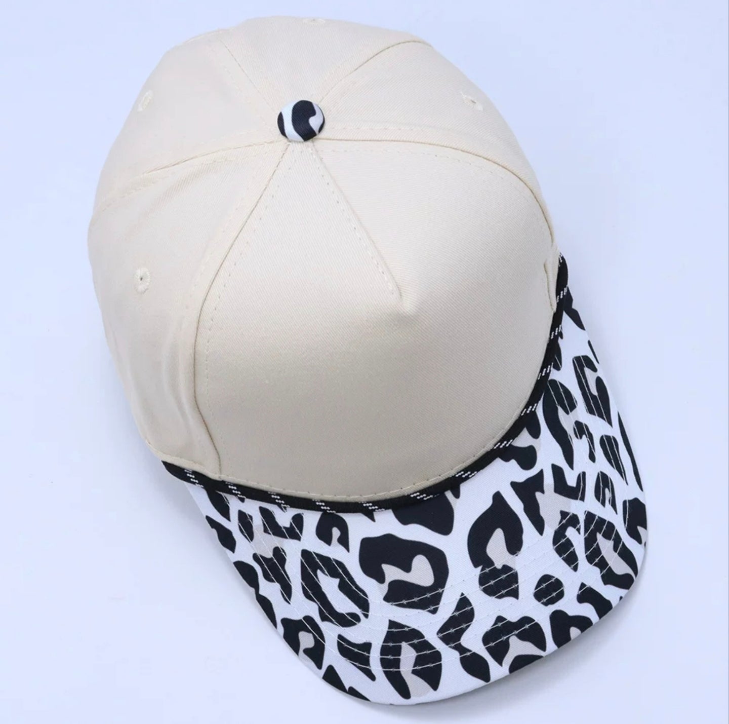 Vibrant Pattern Brim Baseball Cap, Unique Printed Bill Hat with Rope Trim, Casual Trucker Style