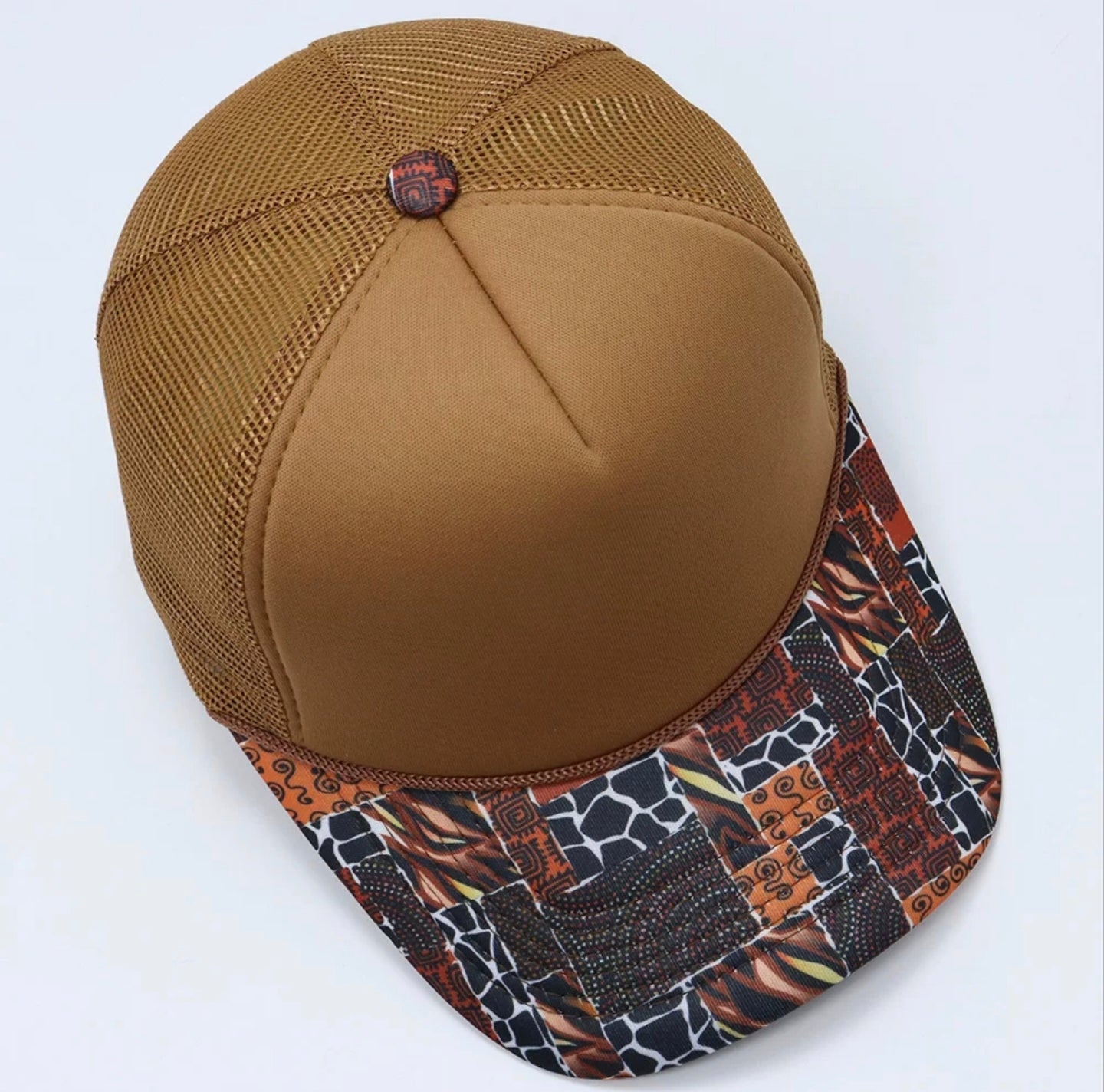 Brown Tribal Print Trucker Cap