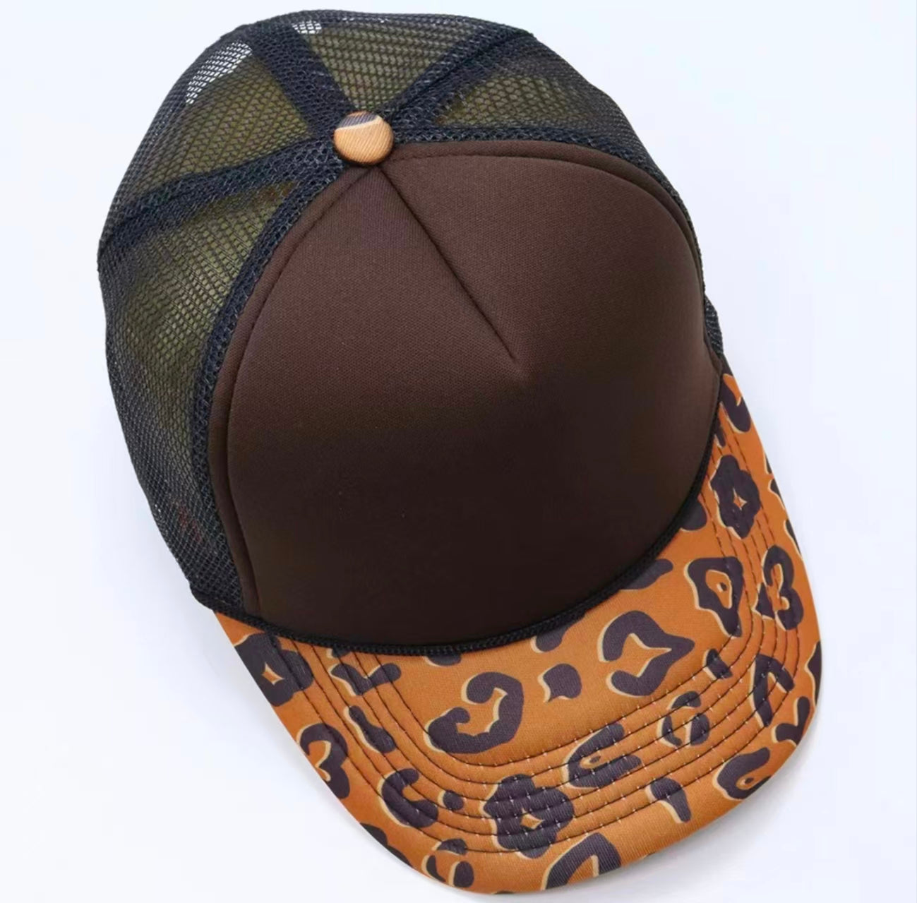 Brown Leopard Trucker Hat