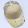 Beige Airplane Print Trucker Cap